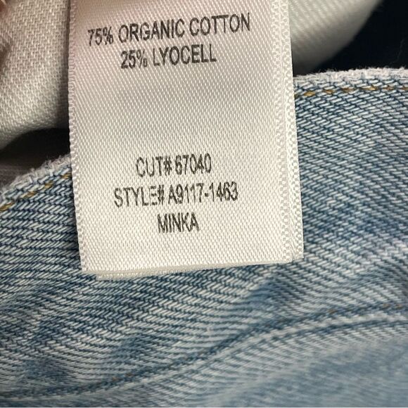 AGOLDE Minka Wide Leg Cargo Jeans Women’s 25 Blue High Rise Organic Cotton - Picture 9 of 15